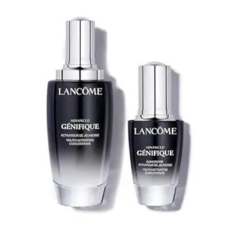 Lancôme Advanced Génifique Radiance Boosting Anti-Aging Face Serum Duo - Visibly Hydrates & Plumps Skin - 3.9 Fl Oz & 0.67 Fl Oz